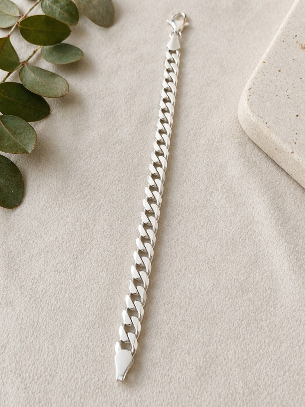Sterling Silver Cuban link Chain Bracelet -